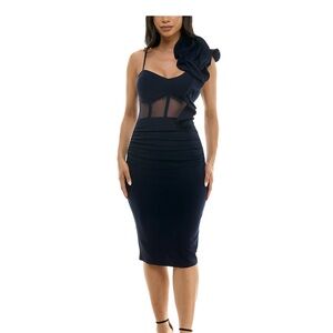 Juniors Riffled Corset Bodycon Dress